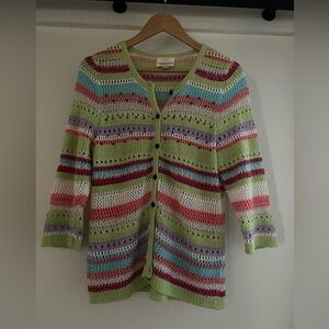 CHRISTOPHER & BANKS hand embroidered  beautifully detailed with beading & button